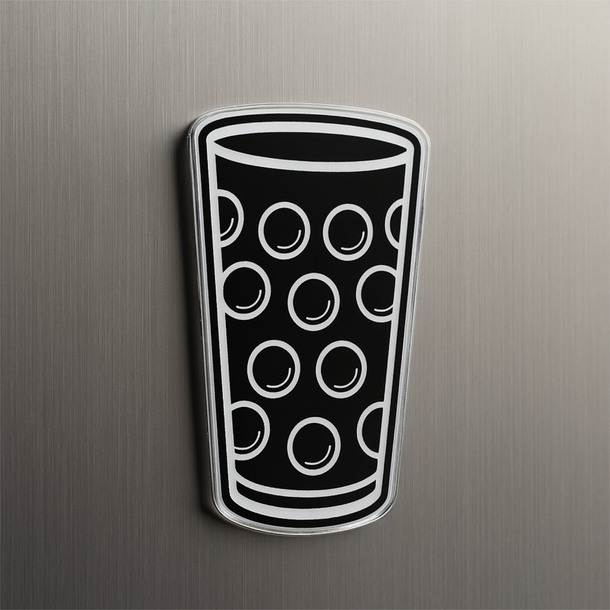 Dubbeglas Kühlschrankmagnet - Acryl, Schwarz