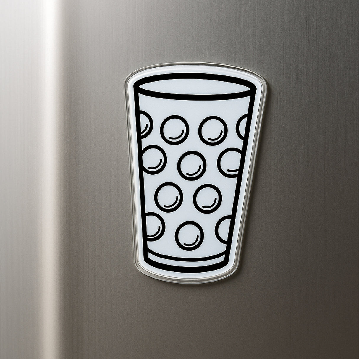 Dubbeglas Kühlschrankmagnet - Acryl, Weiß