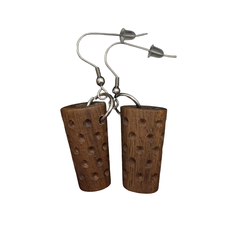 Dubbeglas Ohrringe aus Holz