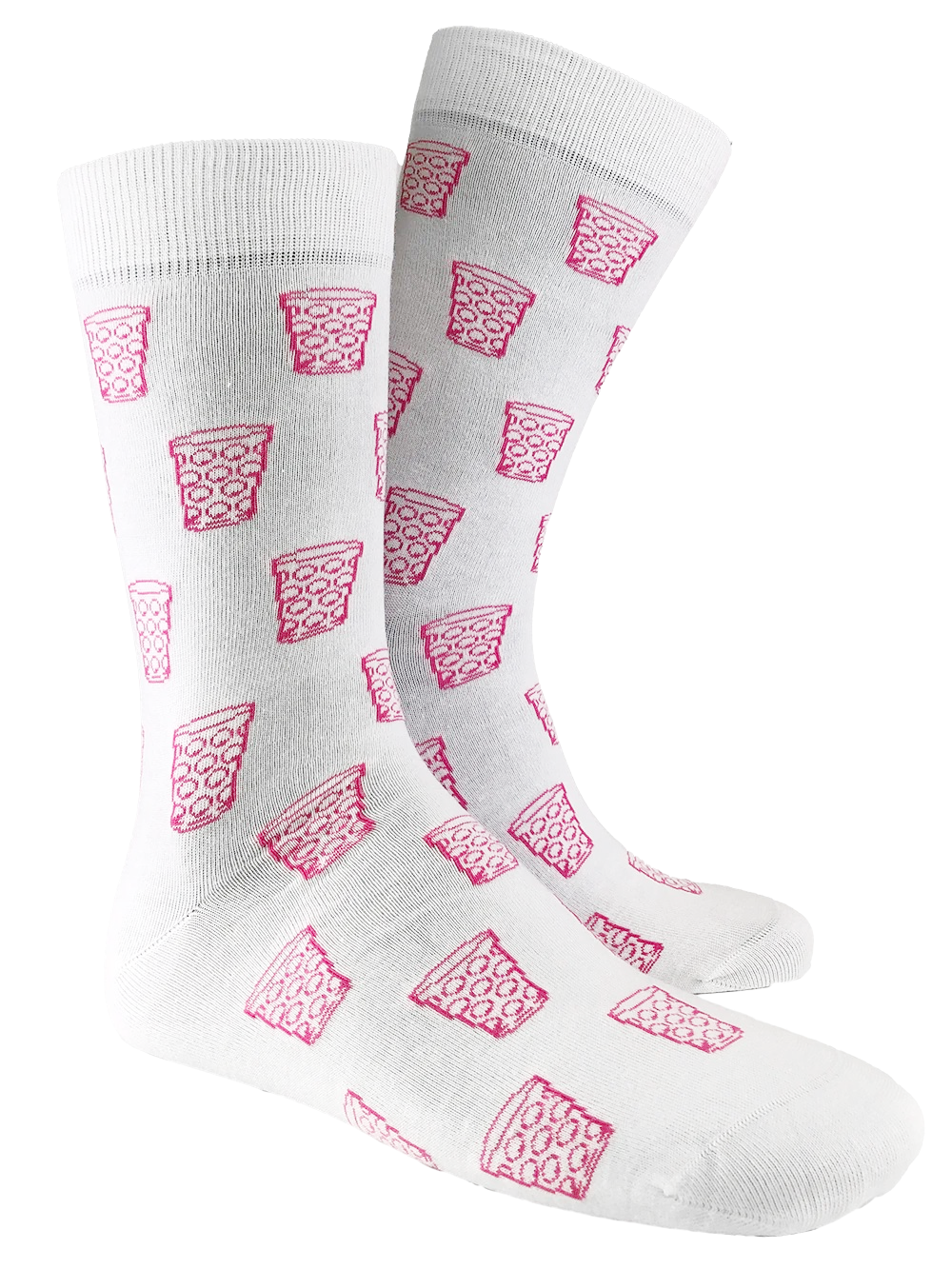 Dubbeglas Socke - weiß & pink