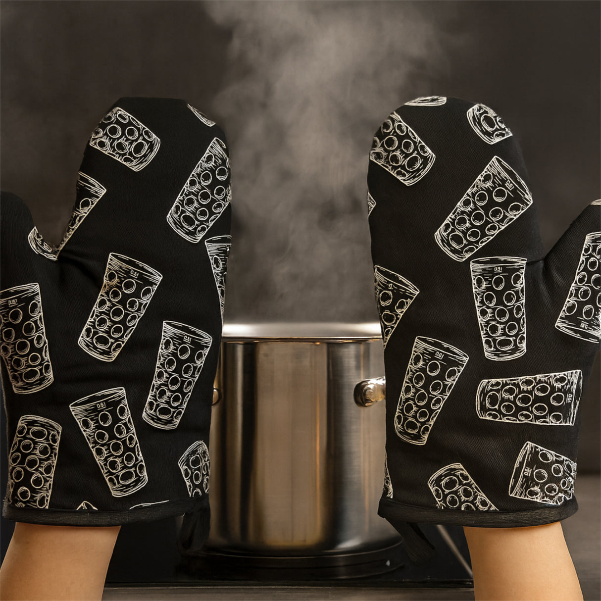 Dubbeglas Topfhandschuhe (2 Stück) mit Kochtopf