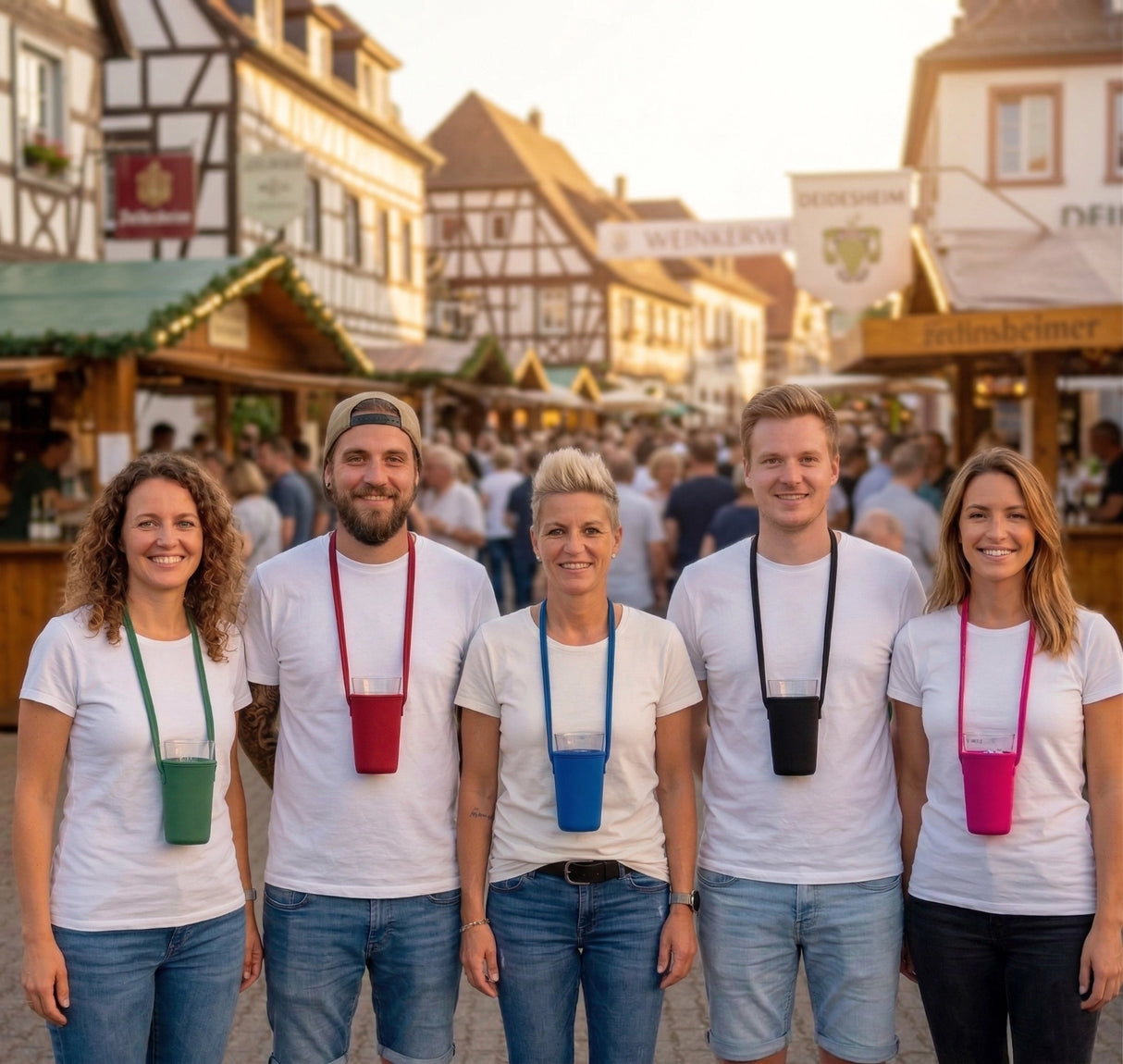 Der Schorleglashalter macht Deinen Besuch auf einem Pfälzer Weinfest entspannter