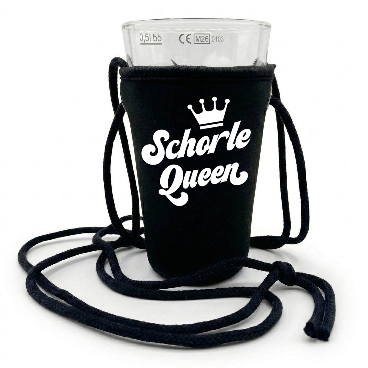 Schorle Queen Dubbeglashalter - schwarz und weiß