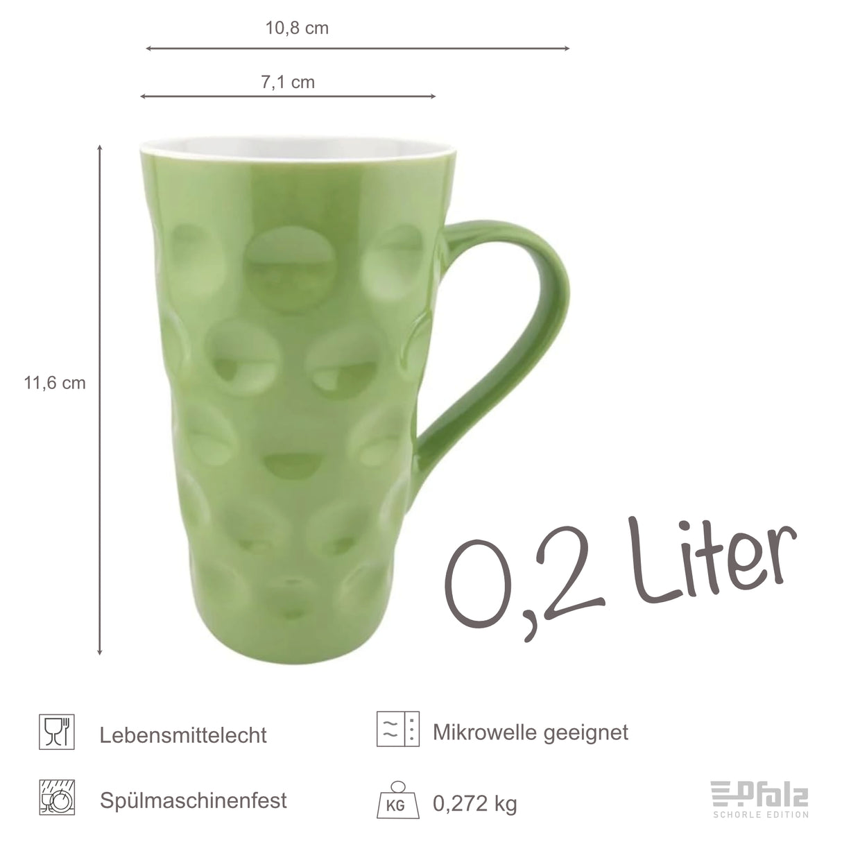 0,2 L Dubbetasse Größe - Grün
