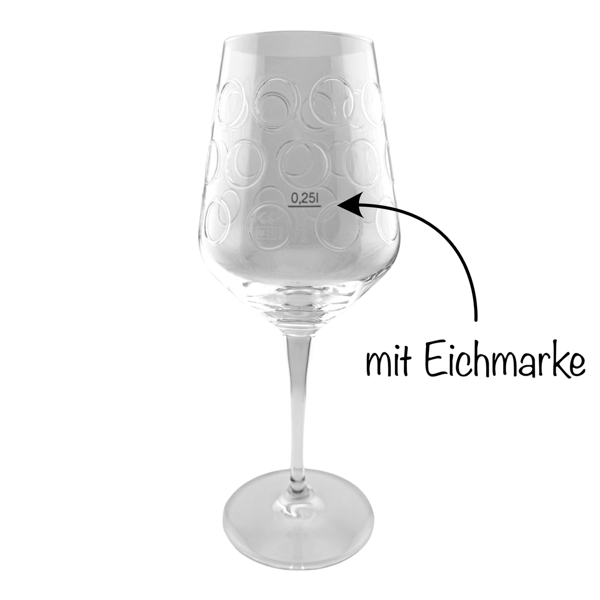 Dubbeweinglas - mit aufgedruckten Dubbe und Eichmarke