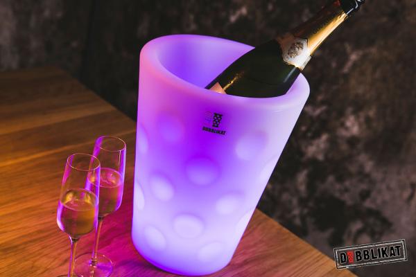 LED Dubbeglas Weinkühler & Sektkühler