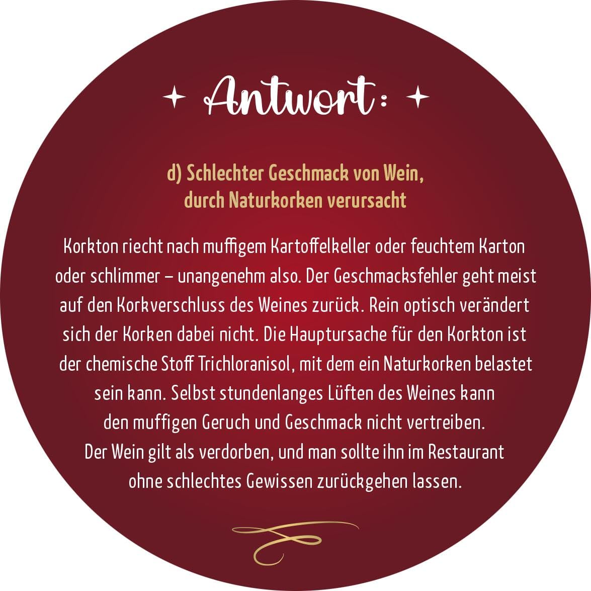 Einschenken ist auch schenken! Wein-Quiz, Antwort Nr. 10