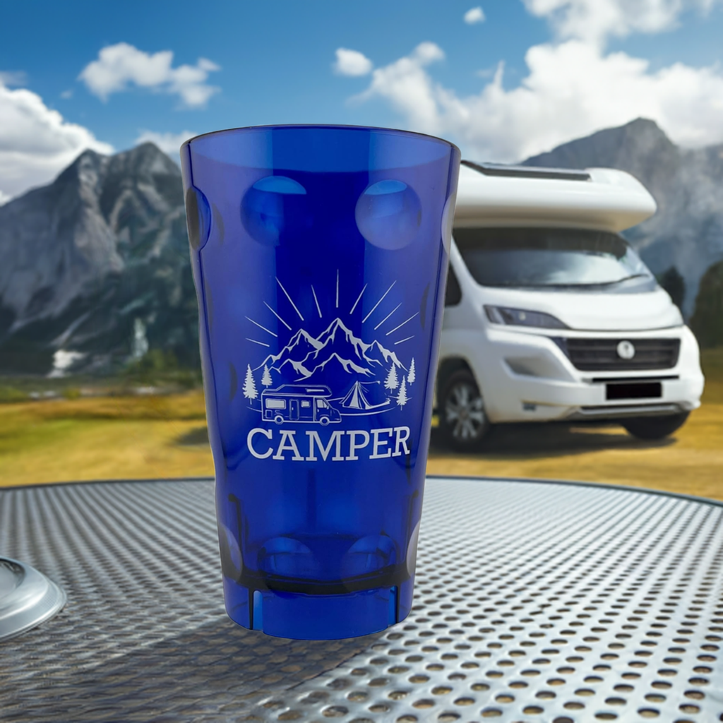 Camper Dubbebecher - Blau, in den Bergen