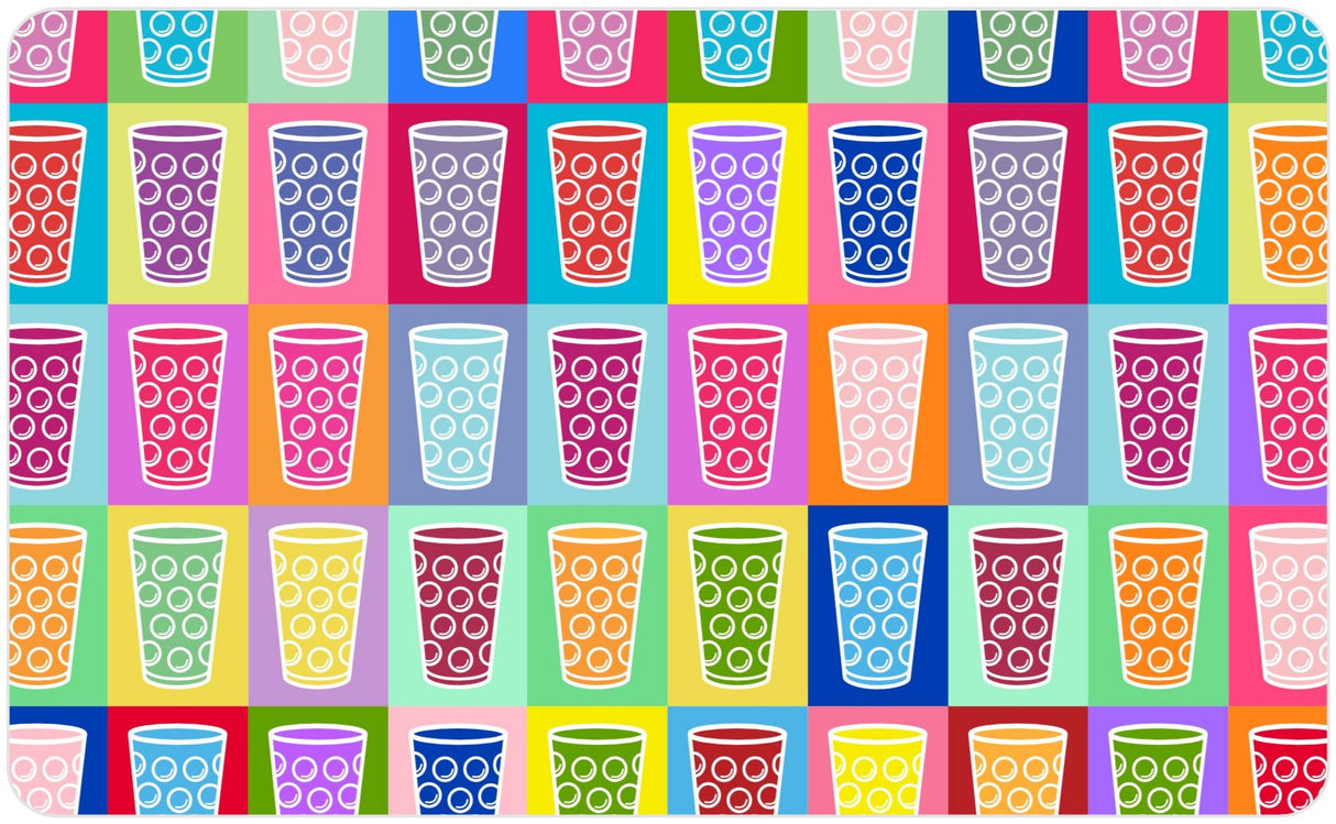 Dubbegläser Frühstücksbrettchen - bunter Hintergrund