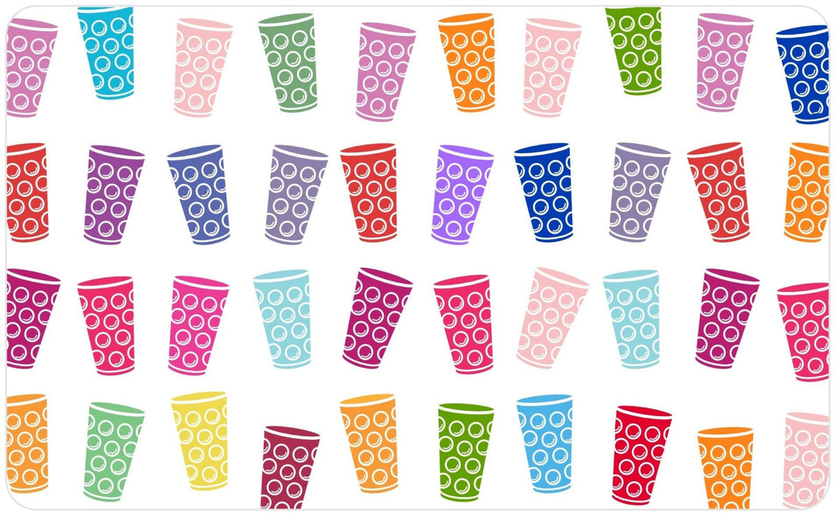 Bunte Dubbegläser Frühstücksbrettchen - weißer Hintergrund