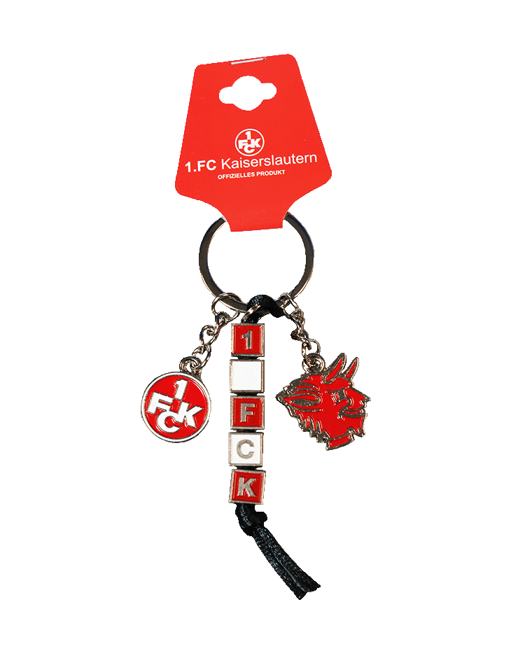 1. FCK Schlüsselanhänger Würfel + Charms