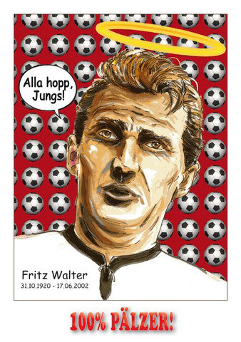 Fritz Walter - Postkarte, 1. FCK, Pfälzisch Shop