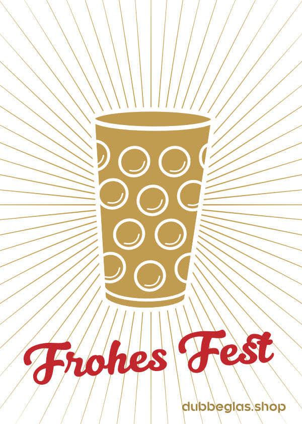 Frohes Fest - Dubbeglas Weihnachtskarte (weiß)