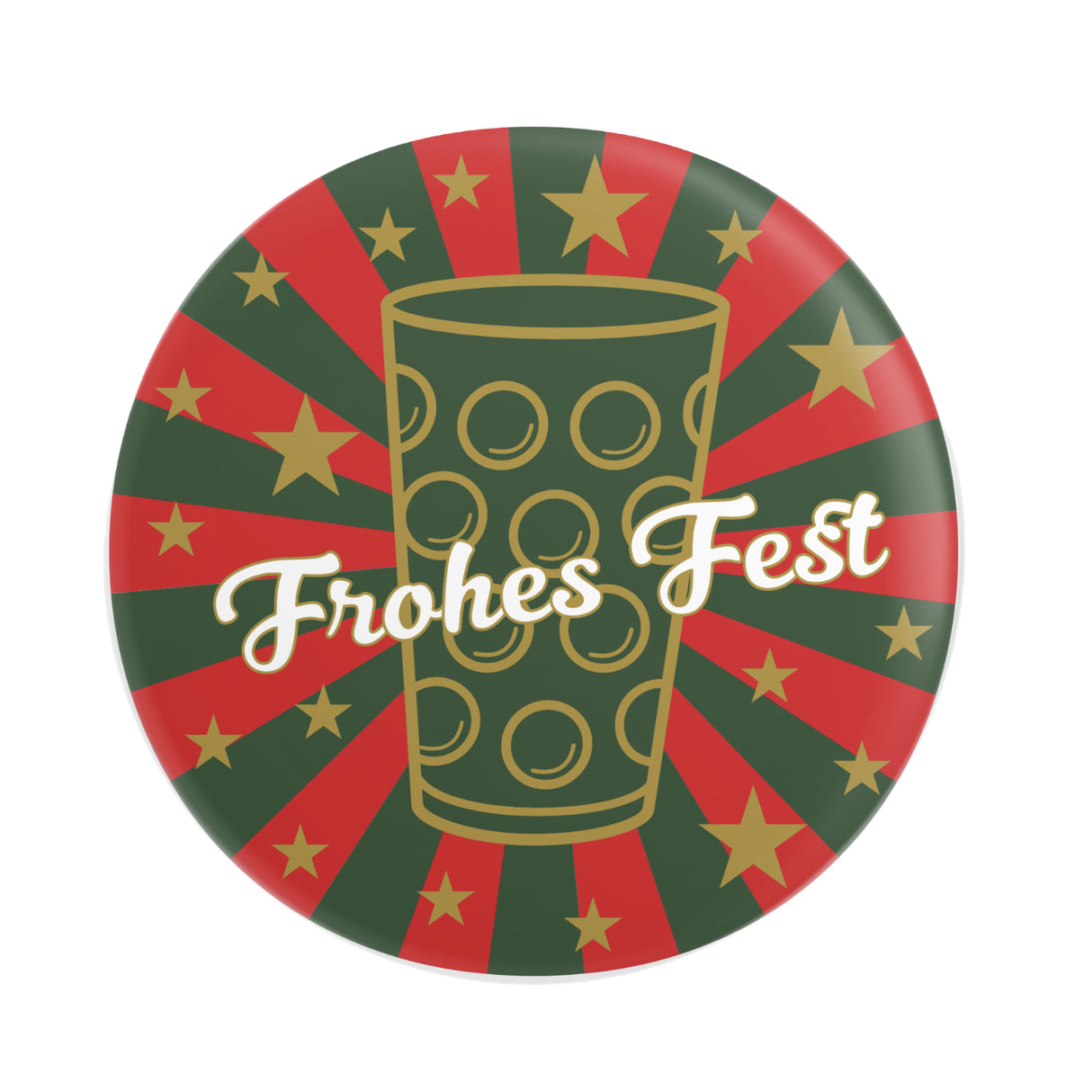 Frohes Fest Dubbeglas Button Ø 25 mm - Pfalz Weihnachten