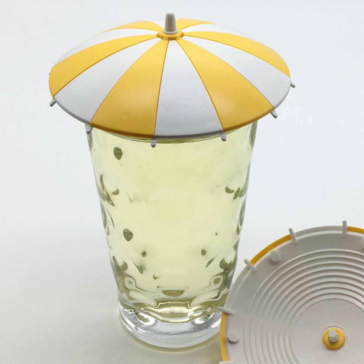 Dubbeglas Deckel Sonnenschirm in der Farbe Gelb/Weiß