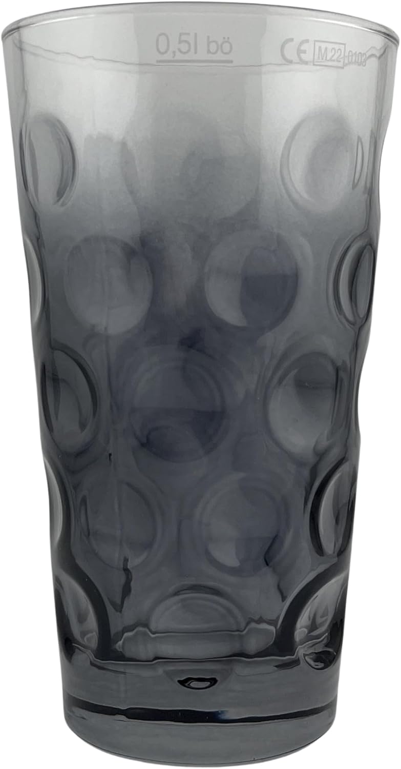 Grau farbiges Dubbeglas 0,5 L mit 3/4 Farbverlauf