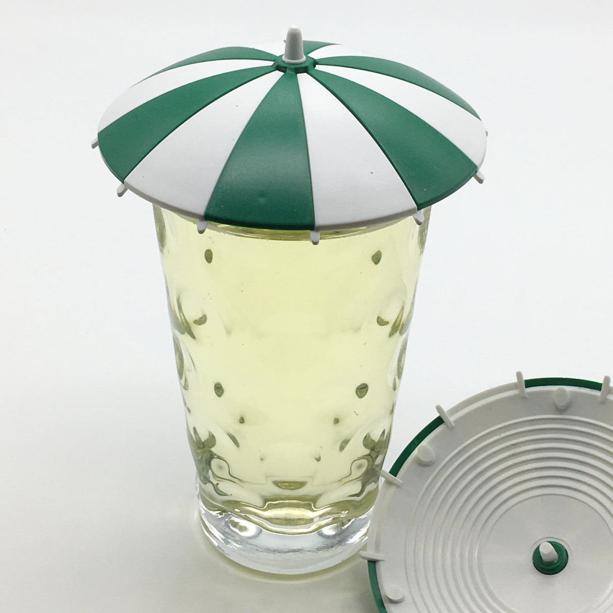 Dubbeglas Deckel Sonnenschirm in der Farbe Grün/Weiß