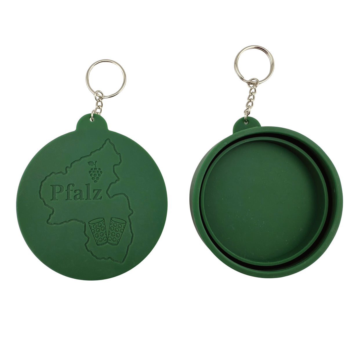 Schorledeckel aus Silikon - Grün, Vorderseite und Rückseite