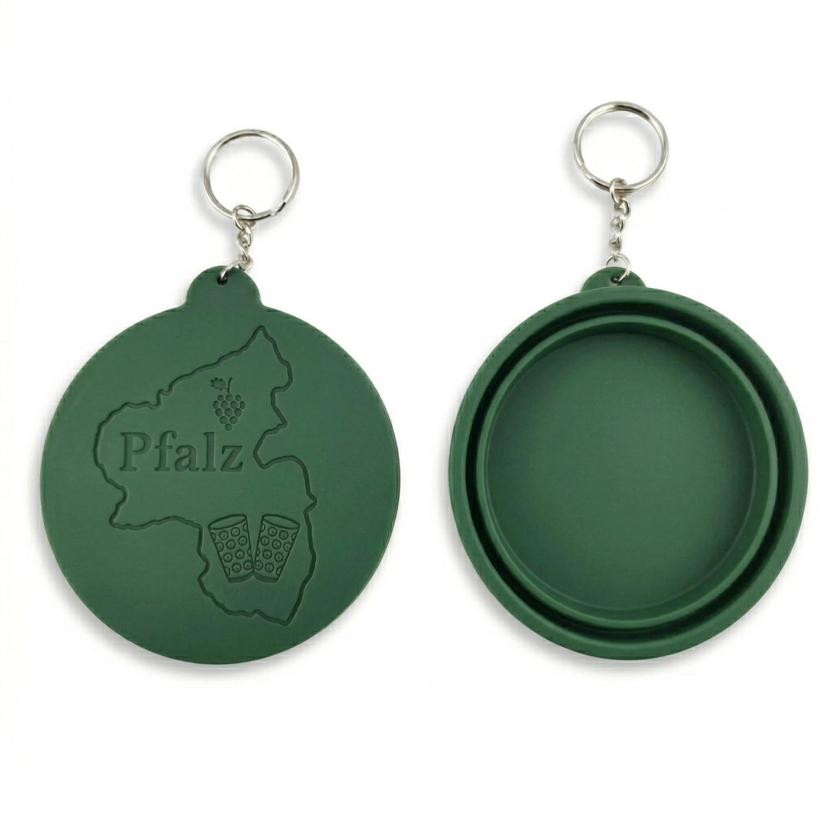 Schorledeckel aus Silikon - Grün, Vorderseite und Rückseite