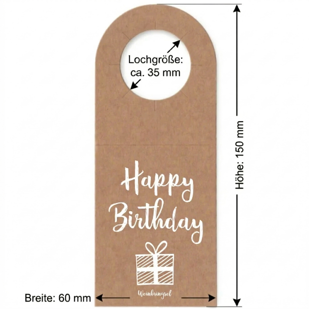 Happy Birthday Flaschenanhänger - Größe