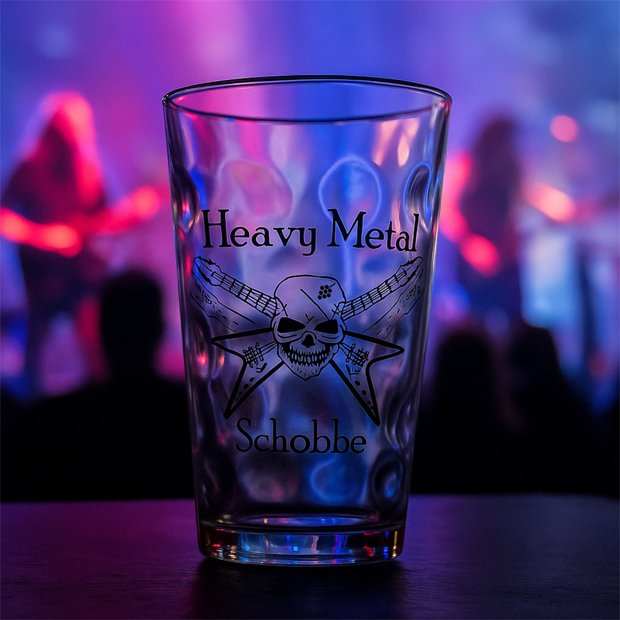 Heavy Metal Schobbe Dubbeglas auf einem Pfalz Konzert und Festival