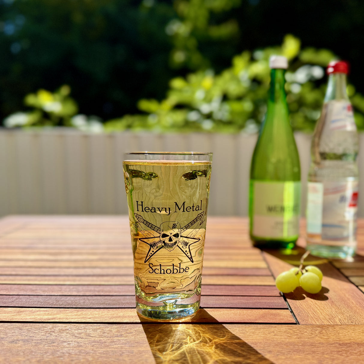 Heavy Metal Schobbe - Dubbeglas 0,5 Liter mit Pfälzer Schorle