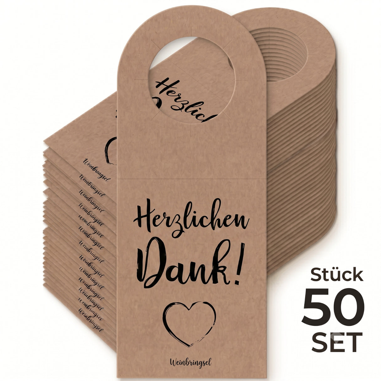 Herzlichen Dank! Flaschenanhänger - 50 Stück