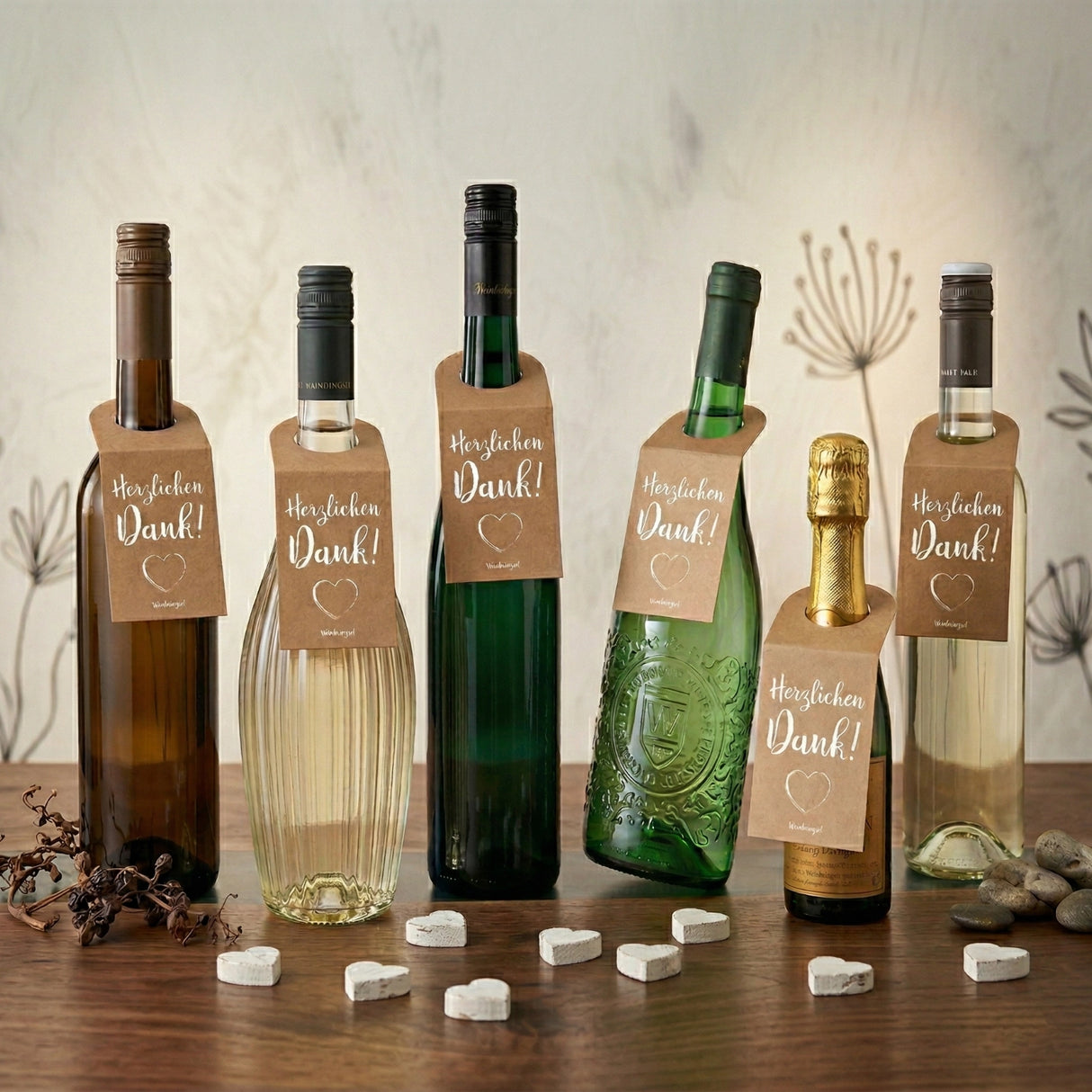 Herzlichen Dank! Flaschenanhänger