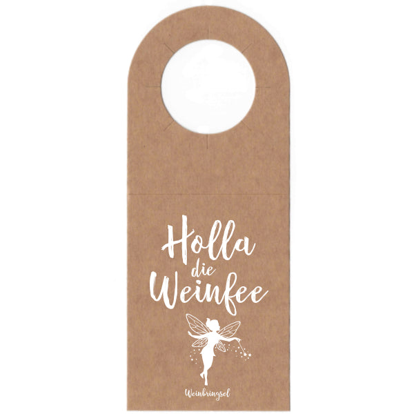 Holla die Weinfee Flaschenanhänger / Weinflaschenanhänger