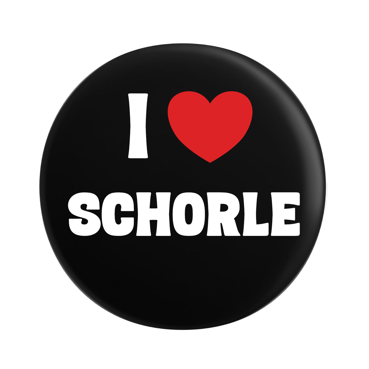 I love Schorle Button Ø 25 mm, Schwarz