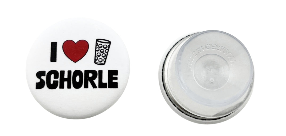 I love Dubbeglas Schorle Button - mit Saugnapf Ø 25 mm, Pfalz Shop