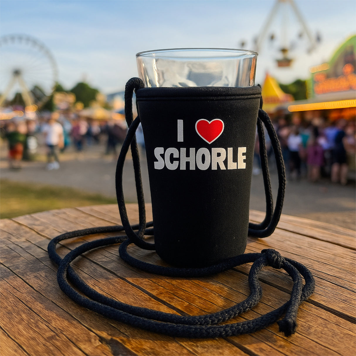 I love Schorle Dubbeglashalter. Ideal für den Besuch auf dem Wurstmarkt in Bad Dürkheim
