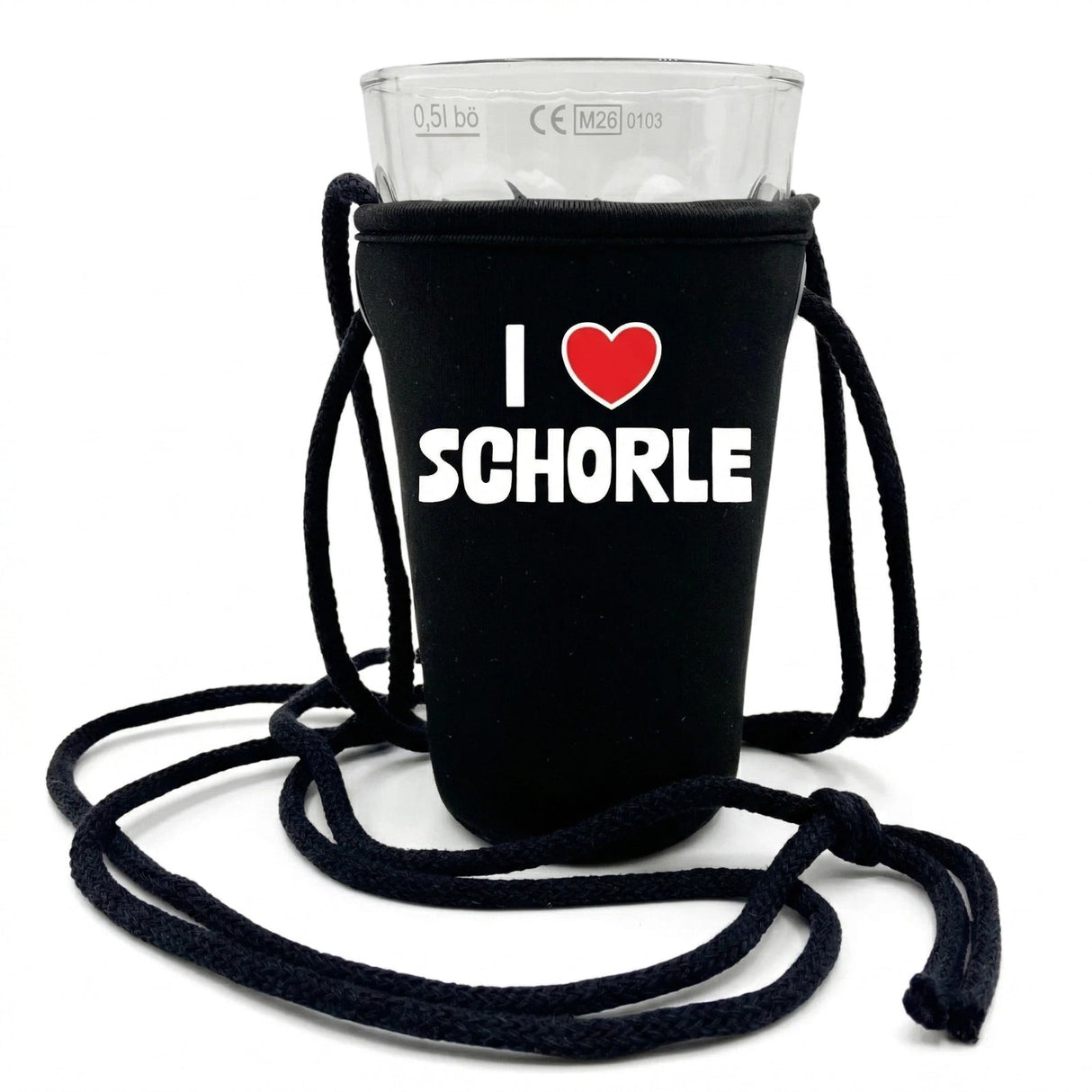 I love Schorle Dubbeglashalter - schwarz