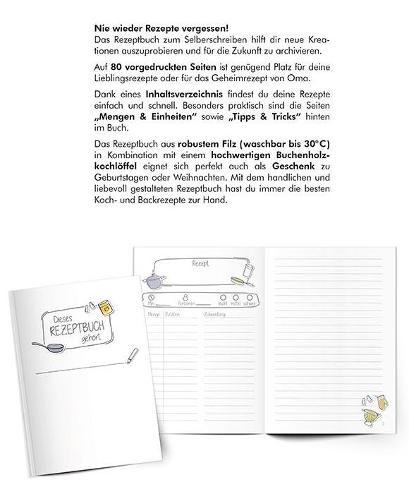Das Rezeptbuch und Kochbuch zum selberschreiben