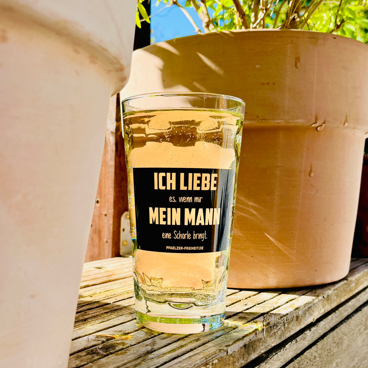 Ich liebe es, wenn mir mein Mann eine Schorle bringt - 0,5 L Dubbeglas mit Rieslingschorle