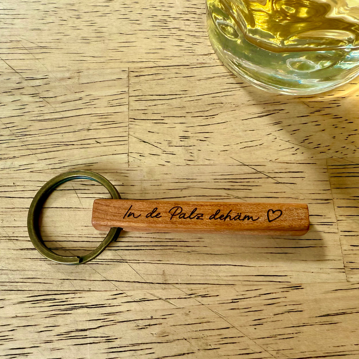 In de Palz dehäm ♡ Schlüsselanhänger und ein Dubbeglas