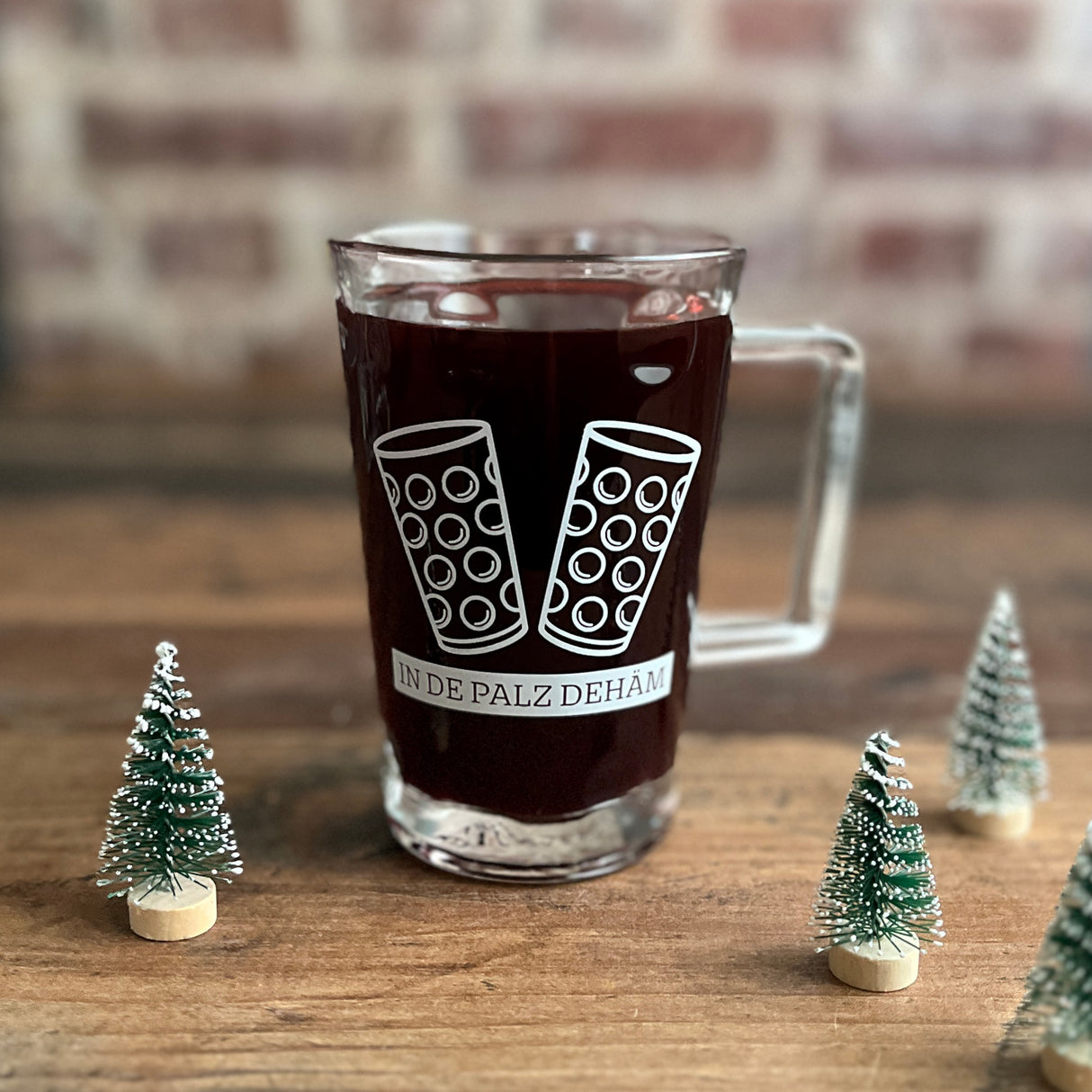In de Palz dehäm - Dubbeglas Tässel (Dubbetässel) mit Glühwein