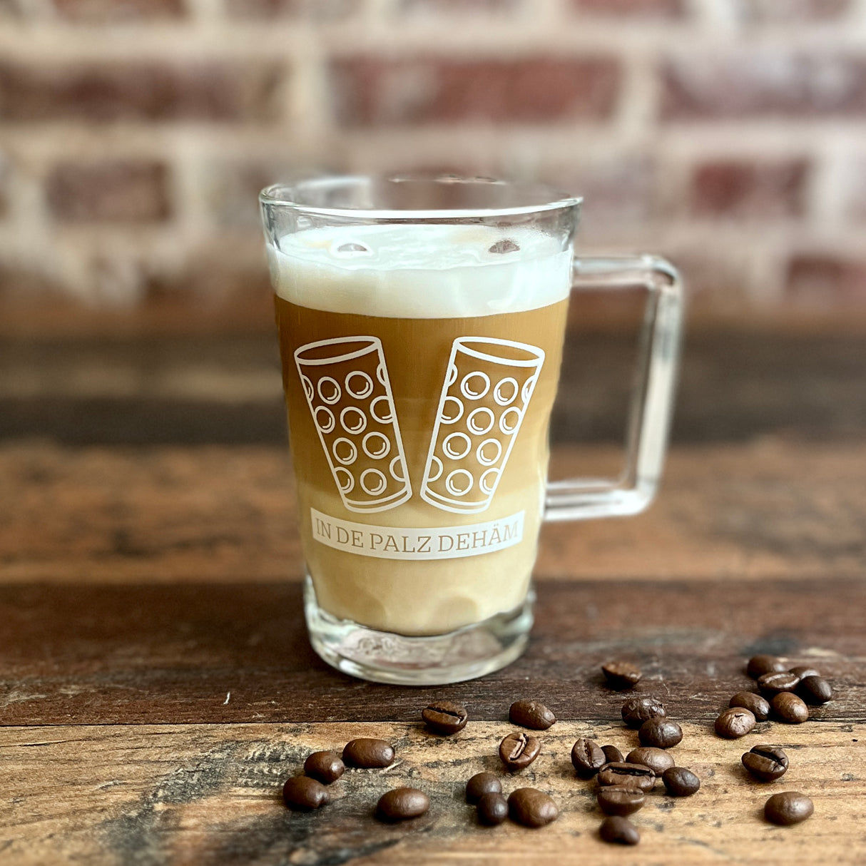 In de Palz dehäm - Dubbeglas Tässel (Dubbetässel) für Kaffee, Cappuccino, Latte Macchiato