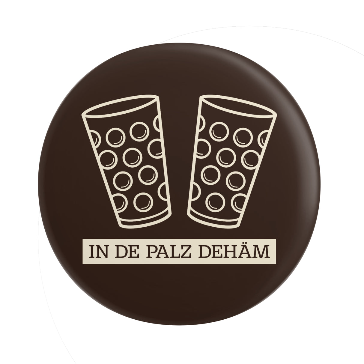 In de Palz dehäm Button Ø 25 mm - Dunkel