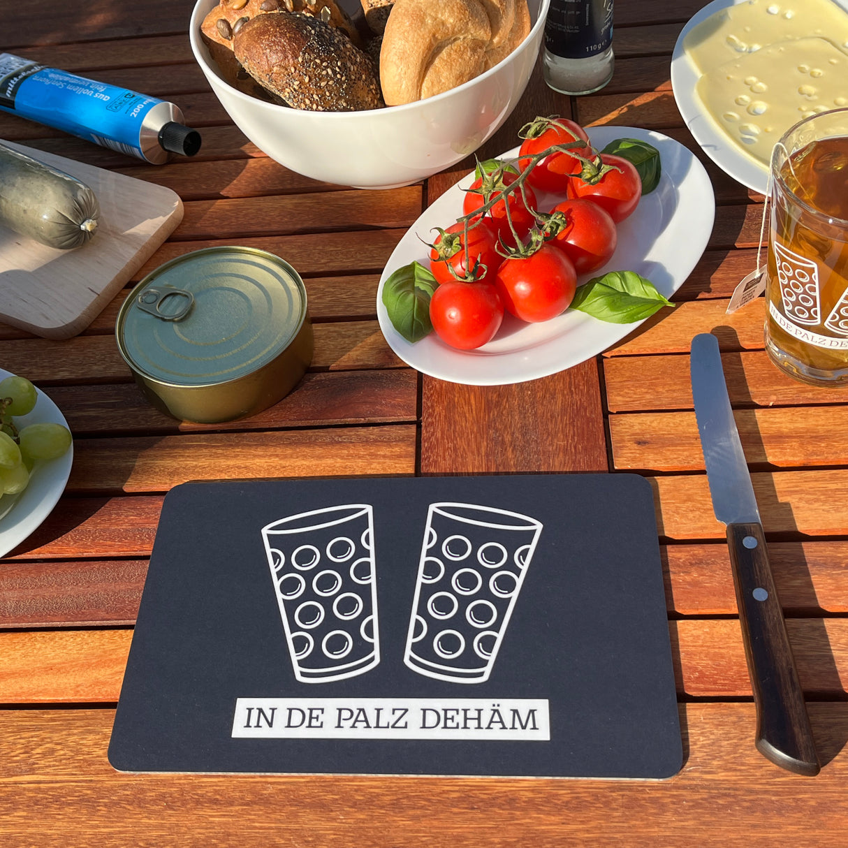 In de Palz dehäm Frühstücksbrettchen - Schwarz, Pfalz Vesperbrett