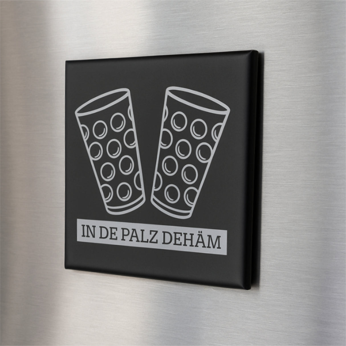 In de Palz dehäm Kühlschrankmagnet - Schwarz