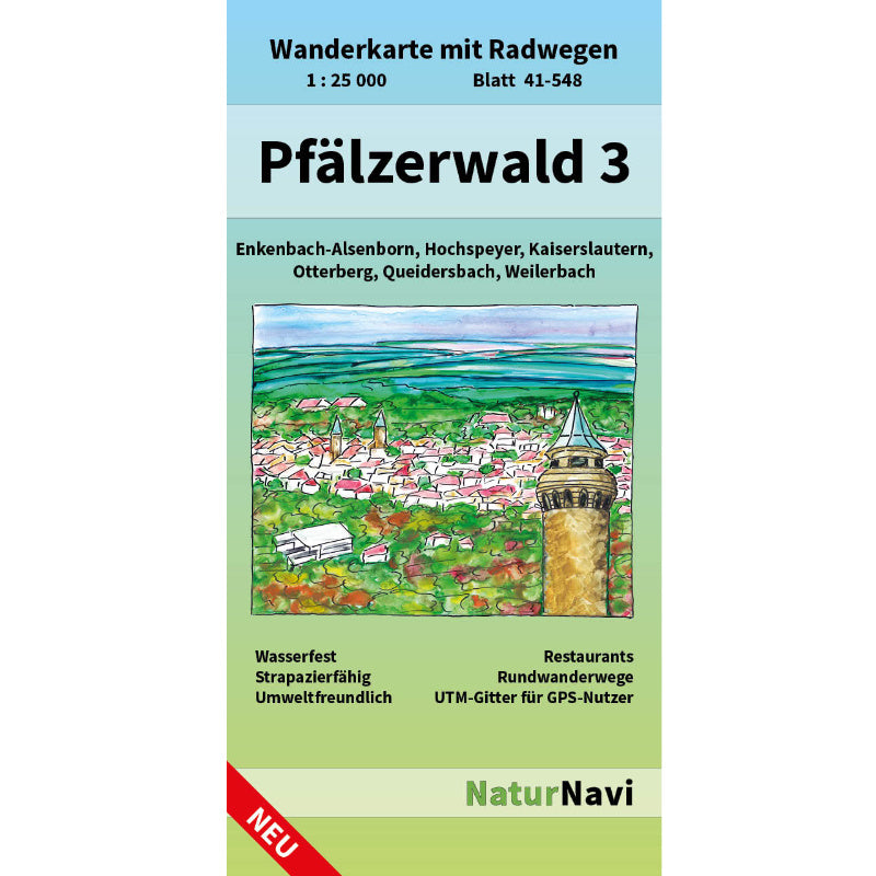 Pfälzerwald Wanderkarte Blatt 3 - Kaiserslautern