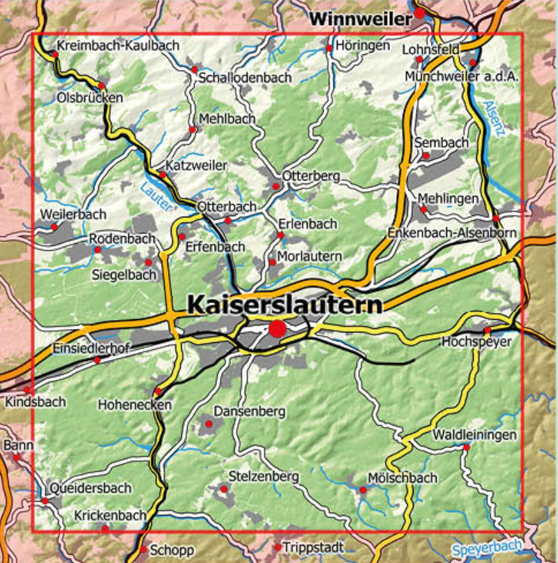 Pfälzerwald Wanderkarte Blatt 3 - Kaiserslautern 1:25.000, Überblick