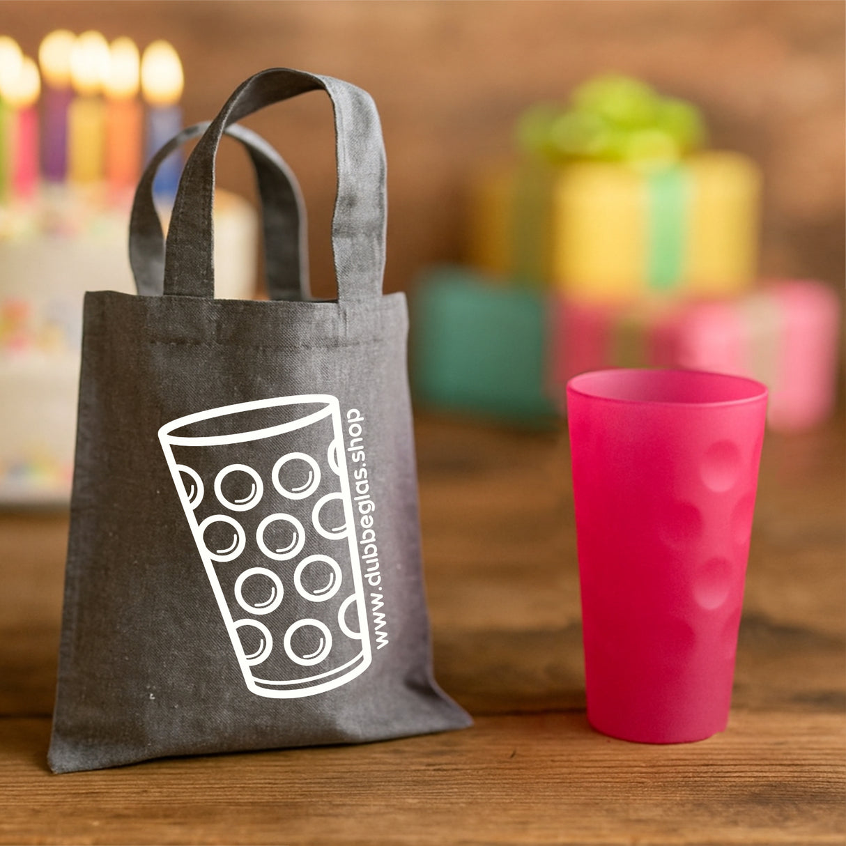 Mini Dubbeglas Baumwolltasche, originelle Pfälzer Geschenkverpackung