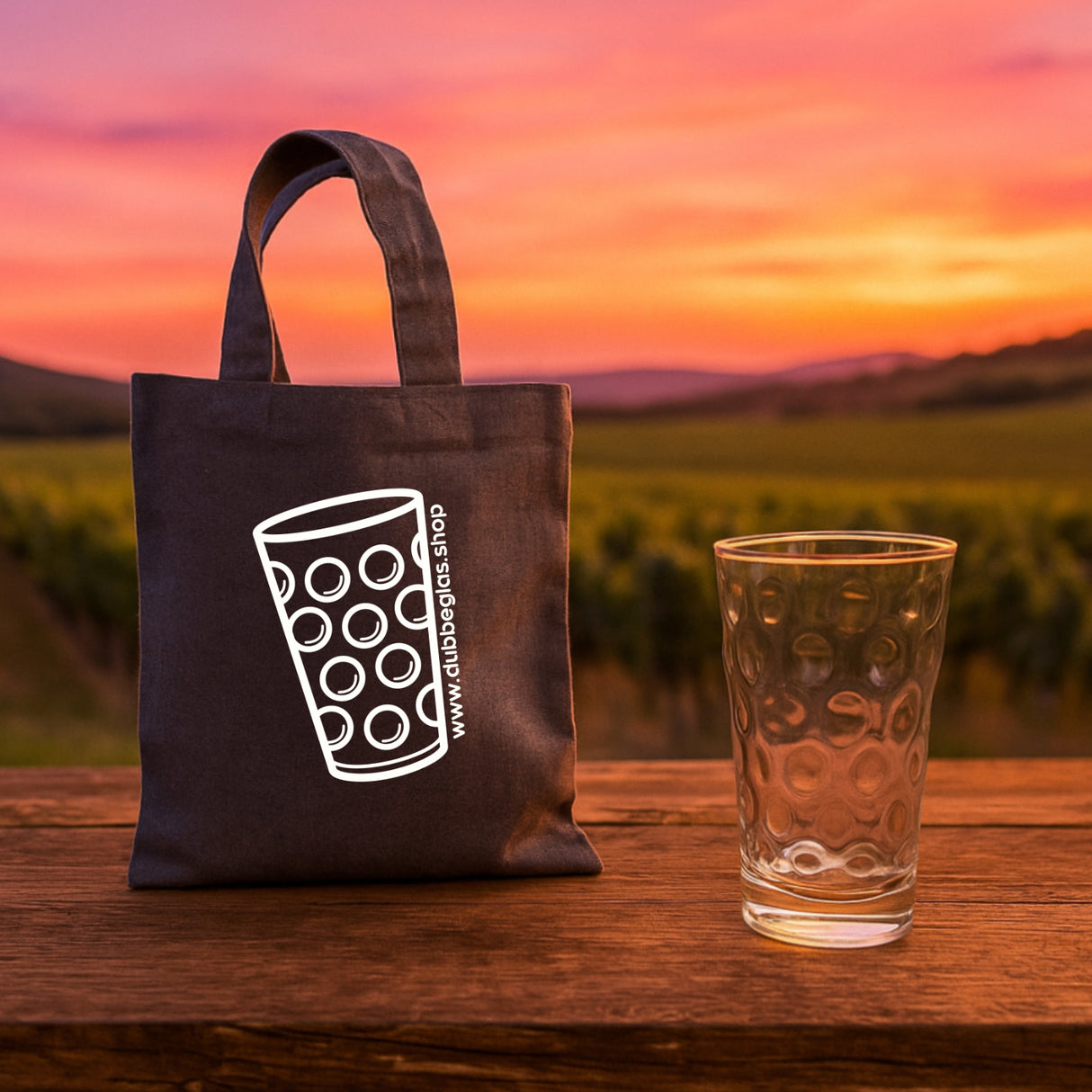 Mini Dubbeglas Baumwolltasche und ein Dubbeglas, Pfalz Shop