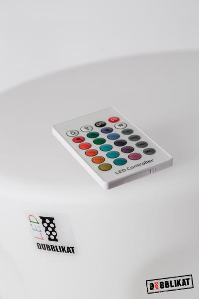 LED Dubbeglas Hocker mit Fernbedienung