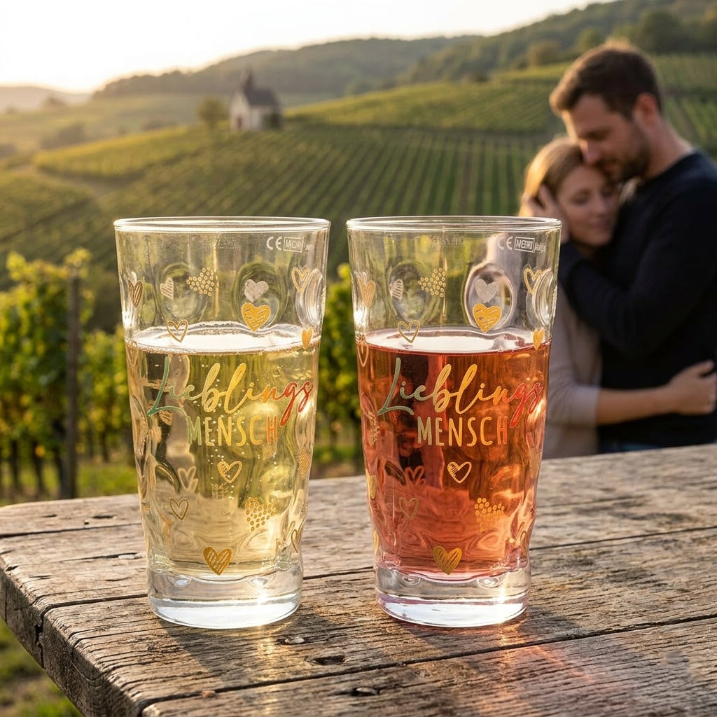 Lieblingsmensch Dubbeglas 0,5 L - in den Pfälzer Weinbergen