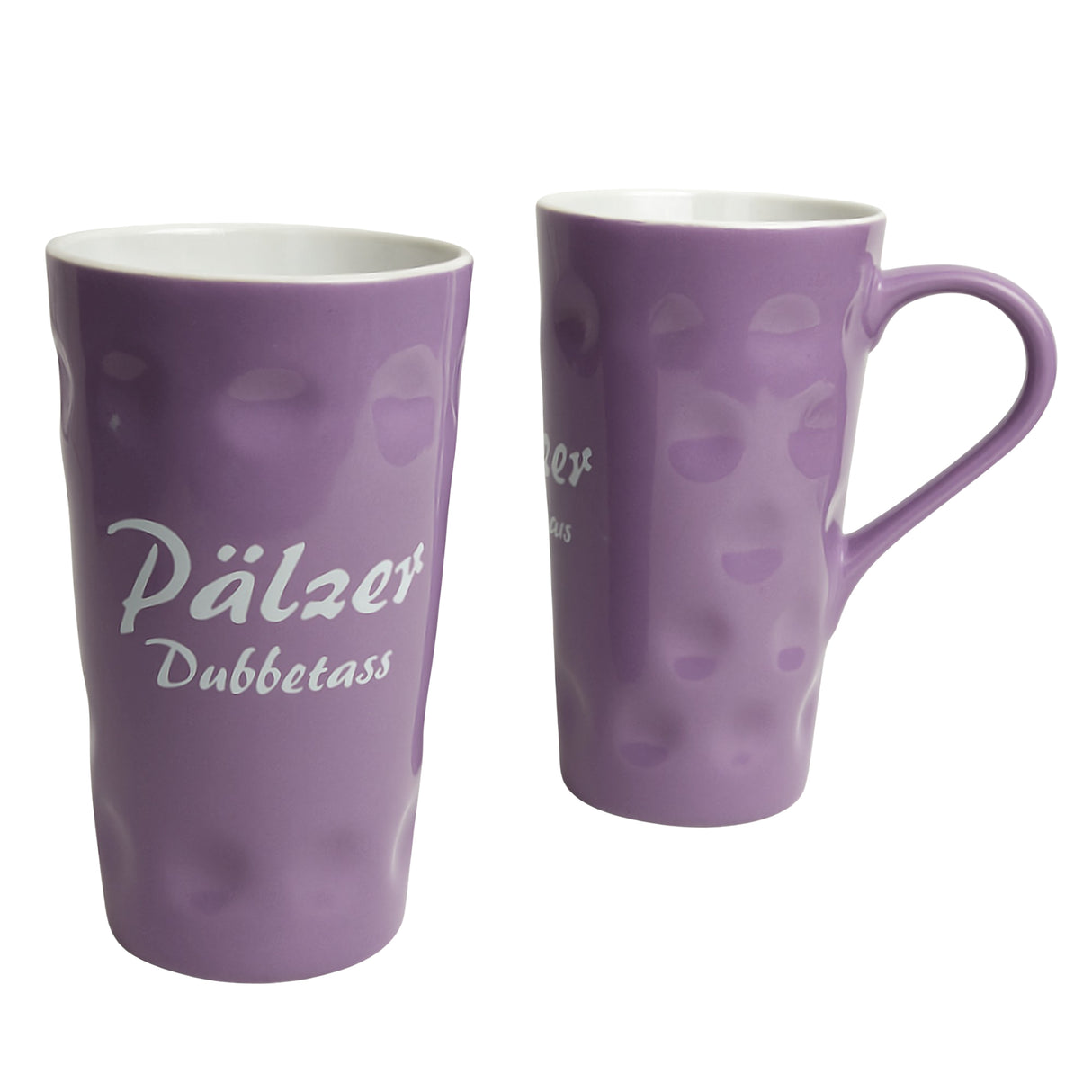 Lila Pälzer Dubbetass 0,5 L - Dubbetasse mit Aufdruck
