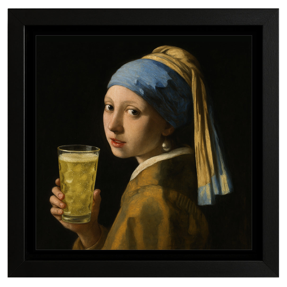 Das Mädchen mit dem Dubbeglas - Leinwand und Bilderrahmen