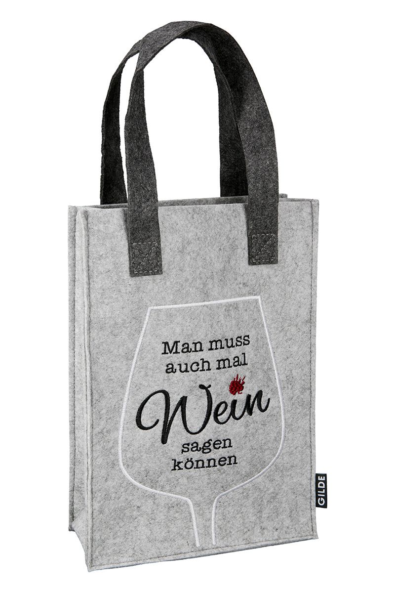 Man muss auch mal Wein sagen können - Filz Flaschentasche
